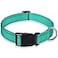 BOOMIBOO Reflective Dog Collar with Buckle Adjustable Safety Nylon Collars for Small Medium Large Dogs Green L