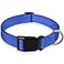 BOOMIBOO Reflective Dog Collar with Buckle Adjustable Safety Nylon Collars for Small Medium Large Dogs Navy Blue S