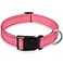 BOOMIBOO Reflective Dog Collar with Buckle Adjustable Safety Nylon Collars for Small Medium Large Dogs Light Pink M