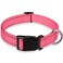 BOOMIBOO Reflective Dog Collar with Buckle Adjustable Safety Nylon Collars for Small Medium Large Dogs Light Pink M