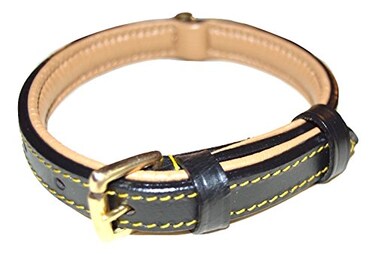 Soft Touch Collars Black Leather Real Padded Dog Collar Size Small