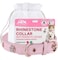 JAX PLANET Bling Rhinestone Dog Cat Collar for Small Dogs Cats Crystal Flower Design Soft Padded Adjustable Vegan PU Leather Pink M