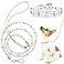 Weewooday 2 Pcs Dog Wedding Collar with Leash Pearl Necklace Collar and Beaded Leash with Lockable Hooks and 2 Rows of Pearls Adjustable for Pet Cat BridalMedium