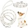 Weewooday 2 Pcs Dog Wedding Collar with Leash Pearl Necklace Collar and Beaded Leash with Lockable Hooks and 2 Rows of Pearls Adjustable for Pet Cat BridalMedium