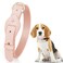 JAX PLANET Leather Dog Collar for Small Dogs Microfiber Leather Collar Soft Padded Alloy Hardware Waterproof Easy to Clean Adjustable Breathable for Stylish Walking Peach Pink Small