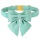 M MACA BATES Maca Bates Mint Green Dog Collar with Cute Solid Sailor Bow Tie for Small Girl Boy DogsAdjustbale Durable Breakaway Soft Collars with Bowtie for Female Male PuppyPet with Metal Buckle