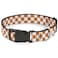 Buckle-Down Dog Collar Plastic Clip Checker White Tn Orange 8 to 12 Inches 05 Inch Wide