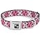 Buckle-Down BuckleDown Seatbelt Buckle Dog Collar Cute Skulls wCheckers PinksWhite 15 Wide Fits 1623 Neck Medium