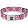 Buckle-Down BuckleDown Seatbelt Buckle Dog Collar Cute Skulls wCheckers PinksWhite 15 Wide Fits 1623 Neck Medium