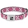 Buckle-Down BuckleDown Seatbelt Buckle Dog Collar Cute Skulls wCheckers PinksWhite 15 Wide Fits 1623 Neck Medium