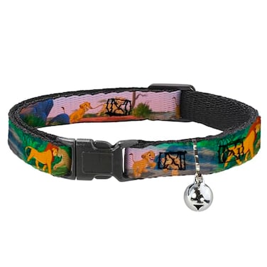 Buckle-Down BuckleDown Cat Collar Breakaway Lion King Simba Nala Growing Up Scenes Multicolor 12 Wide Fits 812 Neck Medium BACWDY039NM