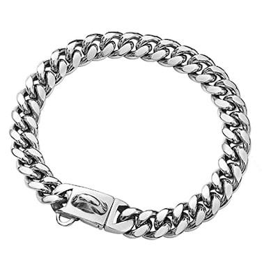 Yowity Strong and Secure Silver Metal Dog Collar 14MM Cuban Link Stainless Steel Chain New Buckle for Small Medium Large Dogs