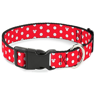 Buckle-Down BuckleDown Minnie Mouse Polka DotMini Silhouette RedWhite Plastic Clip Collar Small915