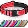 Joytale Reflective Dog Collar Soft Neoprene Padded Metal DRing Nylon Pet Collar Adjustable for Small Dogs Red S