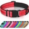 Joytale Reflective Dog Collar Soft Neoprene Padded Metal DRing Nylon Pet Collar Adjustable for Small Dogs Red S