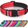 Joytale Reflective Dog Collar Soft Neoprene Padded Metal DRing Nylon Pet Collar Adjustable for Small Dogs Red S