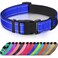 Joytale Reflective Dog Collar Soft Neoprene Padded Metal DRing Nylon Pet Collar Adjustable for Small Dogs Navy Blue S
