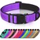 Joytale Reflective Dog CollarSoft Neoprene Padded Breathable Nylon Pet Collar Adjustable for Small DogsPurpleS