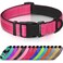 Joytale Reflective Dog CollarSoft Neoprene Padded Breathable Nylon Pet Collar Adjustable for Medium DogsHotpinkM