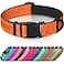 Joytale Reflective Dog Collar Soft Neoprene Padded Metal DRing Nylon Pet Collar Adjustable for Large Dogs Orange L