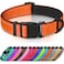 Joytale Reflective Dog Collar Soft Neoprene Padded Metal DRing Nylon Pet Collar Adjustable for Large Dogs Orange L