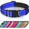 Joytale Reflective Dog Collar Soft Neoprene Padded Metal DRing Nylon Pet Collar Adjustable for Large Dogs Navy Blue L