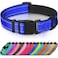 Joytale Reflective Dog Collar Soft Neoprene Padded Metal DRing Nylon Pet Collar Adjustable for Large Dogs Navy Blue L