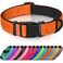 Joytale Reflective Dog Collar Soft Neoprene Padded Metal DRing Nylon Pet Collar Adjustable for Medium Dogs Orange M