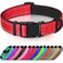 Joytale Reflective Dog CollarSoft Neoprene Padded Breathable Nylon Pet Collar Adjustable for Large DogsRedL