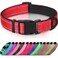 Joytale Reflective Dog CollarSoft Neoprene Padded Breathable Nylon Pet Collar Adjustable for Large DogsRedL