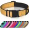 Joytale Reflective Dog Collar Soft Neoprene Padded Metal DRing Nylon Pet Collar Adjustable for Small Dogs Khaki S