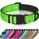 Joytale Reflective Dog Collar Soft Neoprene Padded Metal DRing Nylon Pet Collar Adjustable for Small Dogs Green S