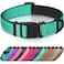 Joytale Reflective Dog Collar Soft Neoprene Padded Metal DRing Nylon Pet Collar Adjustable for Medium Dogs Teal M