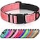 Joytale Reflective Dog Collar Soft Neoprene Padded Metal DRing Nylon Pet Collar Adjustable for Large Dogs Neon Pink L