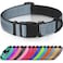 Joytale Reflective Dog Collar Soft Neoprene Padded Metal DRing Nylon Pet Collar Adjustable for Large Dogs Gray L