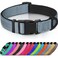 Joytale Reflective Dog Collar Soft Neoprene Padded Metal DRing Nylon Pet Collar Adjustable for Medium Dogs Gray M
