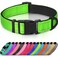 Joytale Reflective Dog Collar Soft Neoprene Padded Metal DRing Nylon Pet Collar Adjustable for Medium Dogs Green M