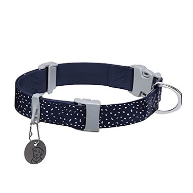 Ruffwear Confluence Dog Collar Waterproof Heavy Duty Quick Release Buckle OdorResistant Easy Clean Adjustable TPU Webbing with Silent ID Attachment Midnight Blue 2026