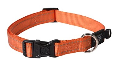 Rogz Reflective Dog Collar for Large Dogs Adjustable from 1322 inches Orange
