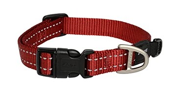 Rogz Reflective Dog Collar for Large Dogs Adjustable from 1322 inches Red