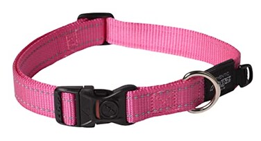 Rogz Reflective Dog Collar for Large Dogs Adjustable from 1322 inches Pink