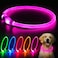 Flashseen LED Dog Collar USB Rechargeable Glowing Lighted Up Collar Cuttable WaterResistant TPU Safety Collar Lights for Small Medium Large Dogs