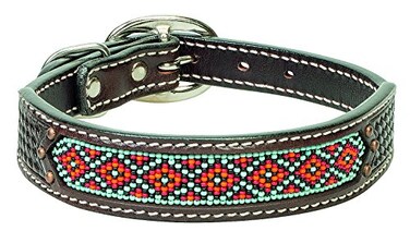 Weaver Leather Pet Beaded Basket Weave Dog Collar