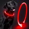 Domagiker Led Dog Collar Waterproof Lighted Doggie Collars for Night Rechargeable High Visibility TPU Cuttable Lighted Pet Collar Red