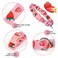 azuza Dog Collar and Leash Set Collar Nylon and Matching Leash for Small Dogs Strawberry