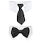 Koolmox Pet Ties KOOLMOX Handcrafted Adjustable White Collar with Black Tie and Bow for Pet Cat Bow Tie for Medium Sized Dogs Tuxedo Tux Suits Wedding Birthday Valentines Day Grooming 2 Pack Black