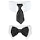 Koolmox Pet Ties KOOLMOX Handcrafted Adjustable White Collar with Black Tie and Bow for Pet Cat Bow Tie for Medium Sized Dogs Tuxedo Tux Suits Wedding Birthday Valentines Day Grooming 2 Pack Black