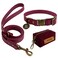 Wisedog Waterproof Dog Collar and Leash Set Adjustable Puppy Collar with Cute Tag 4FT Dog Leash with Poop Bag for Small Medium Large Dogs S Burgundy
