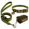 Wisedog Waterproof Dog Collar and Leash Set Adjustable Puppy Collar with Cute Tag 4FT Dog Leash with Poop Bag for Small Medium Large Dogs S Green