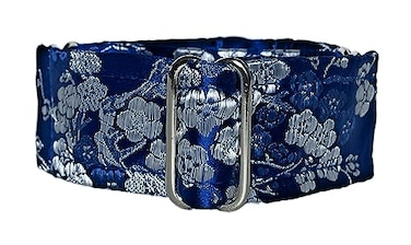 SightHound Gang Satin Lined Martingale Collar 12 Wide for IG Italian Greyhound Whippet Puppy Collar Other Breeds with Similar Neck Blue Sakura S 795